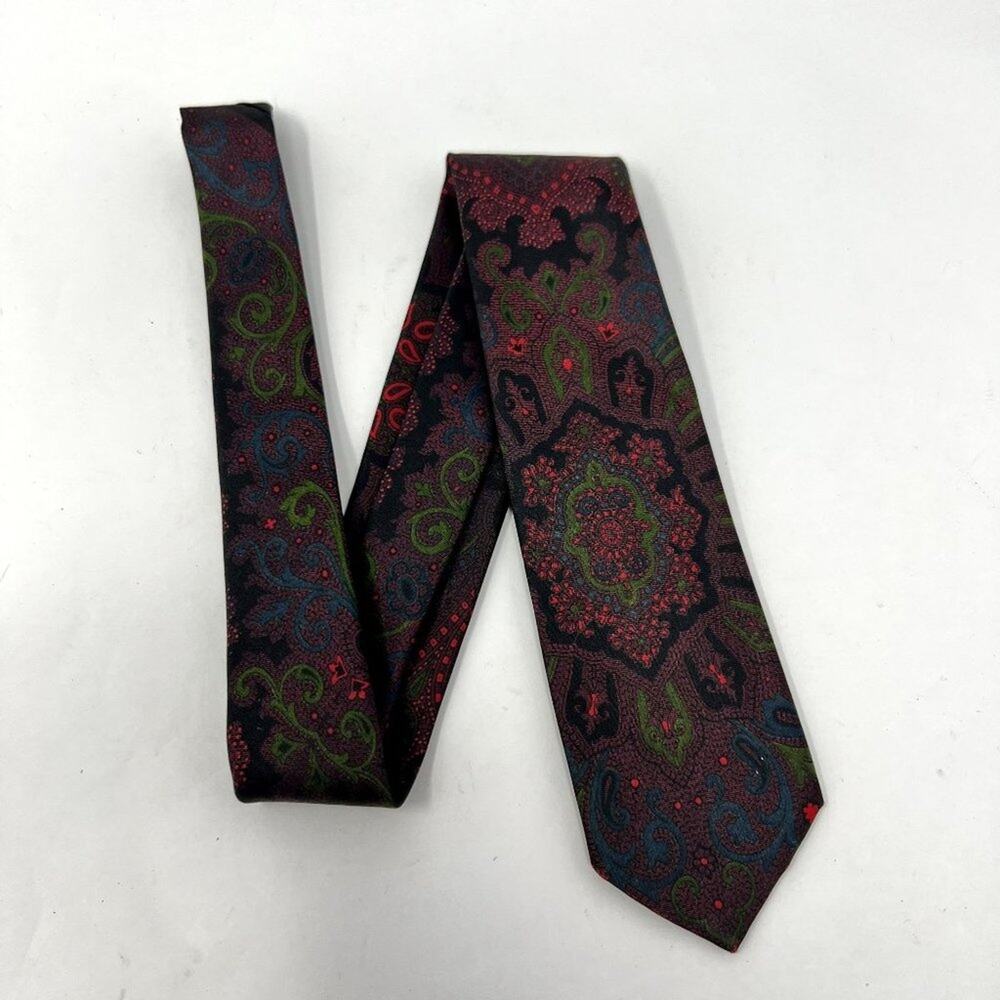 Vintage Londonderry Mens Silk Tie 54.75"Premium Italian Printed Fabric Classic S